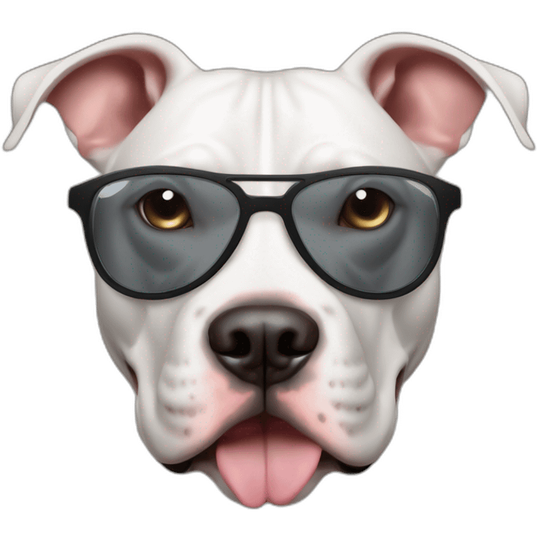 Perro Pitbull con gafas emoji