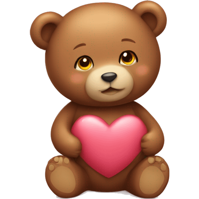 Cute teddy bear heart  emoji