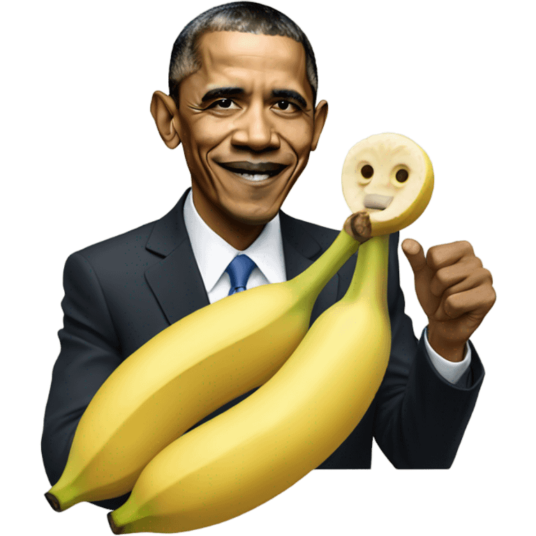 Obama eating banana emoji