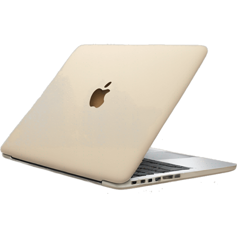 Aesthetic apple laptop in beige color that looks chic and elegant but cozy at the same time emoji