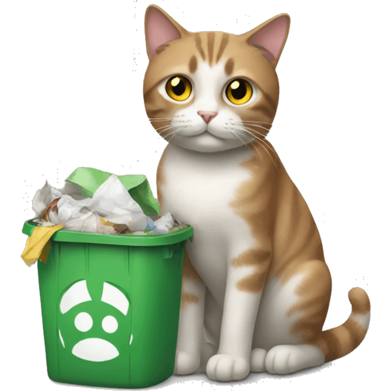 cat with trash emoji