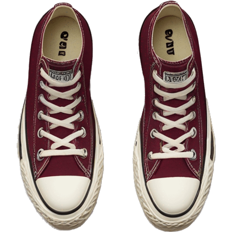 Burgundy converse platform run star hike  emoji