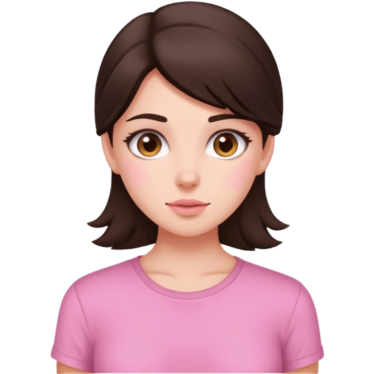 Brunette girl with soft skin and pink shirt emoji