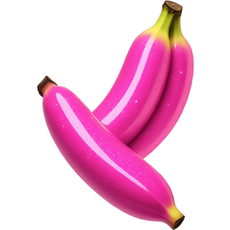 Realistic large Hot pink banana with glitter  emoji