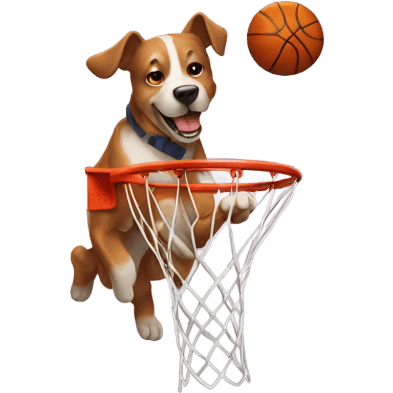 dog dunking basketball  emoji