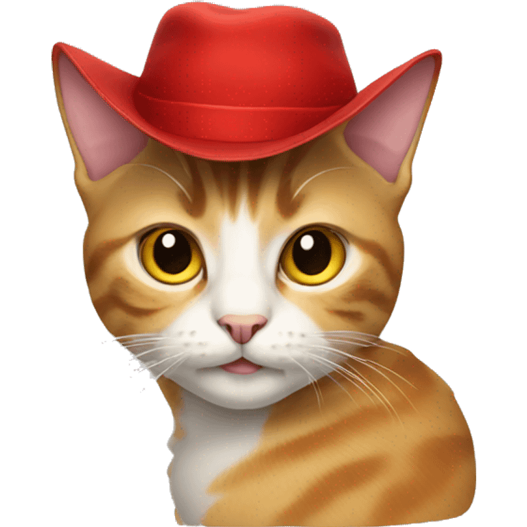 Cat with a red hat emoji