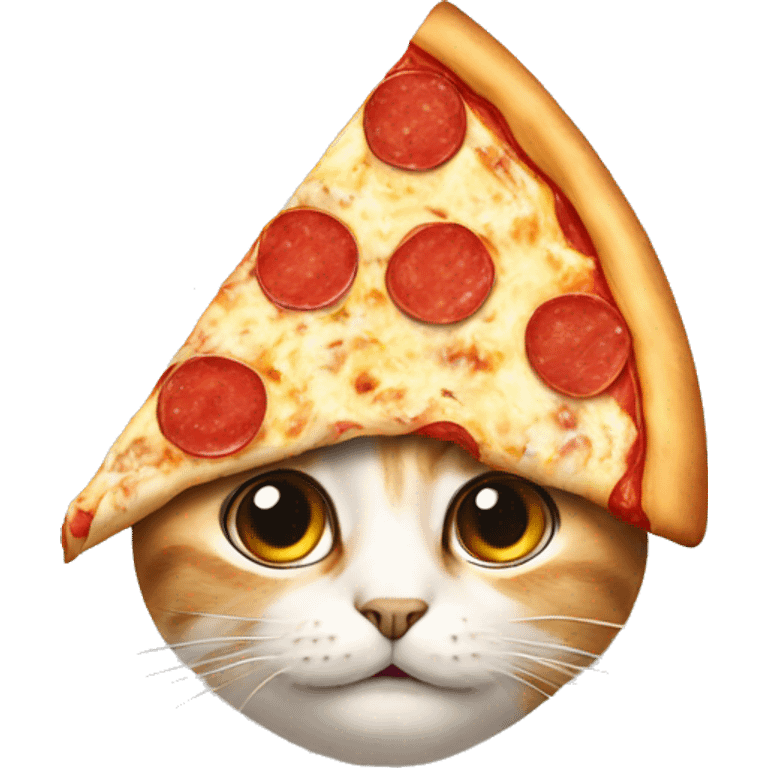 Cat with pizza on its head emoji