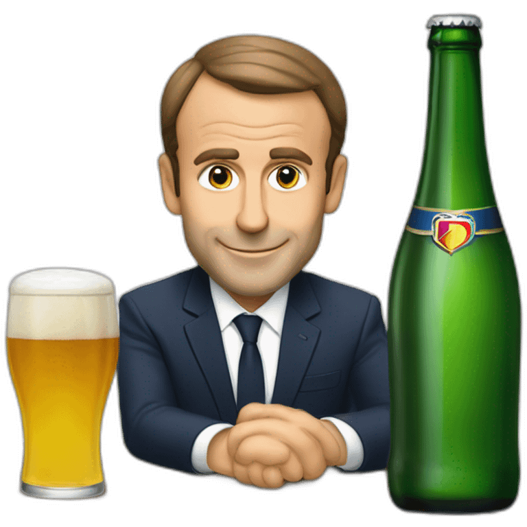 macron boit une bierre emoji