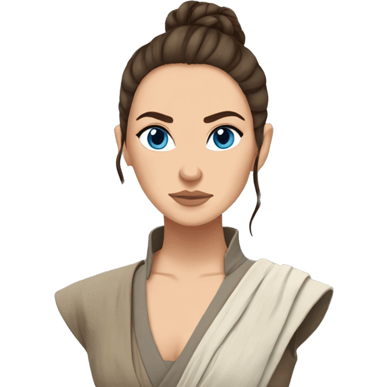 Star wars Rey blue eyes messy hair bun emoji