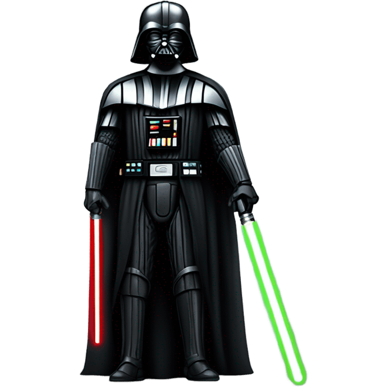 Realistic Darth Vader with Lightsaber extended by his side emoji