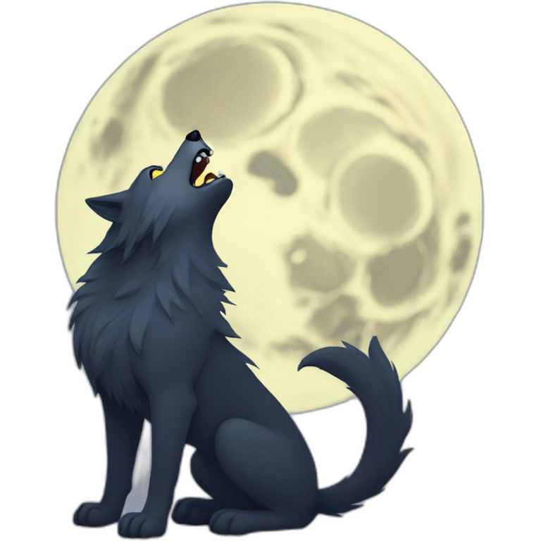 Werewolf howling to the moon emoji