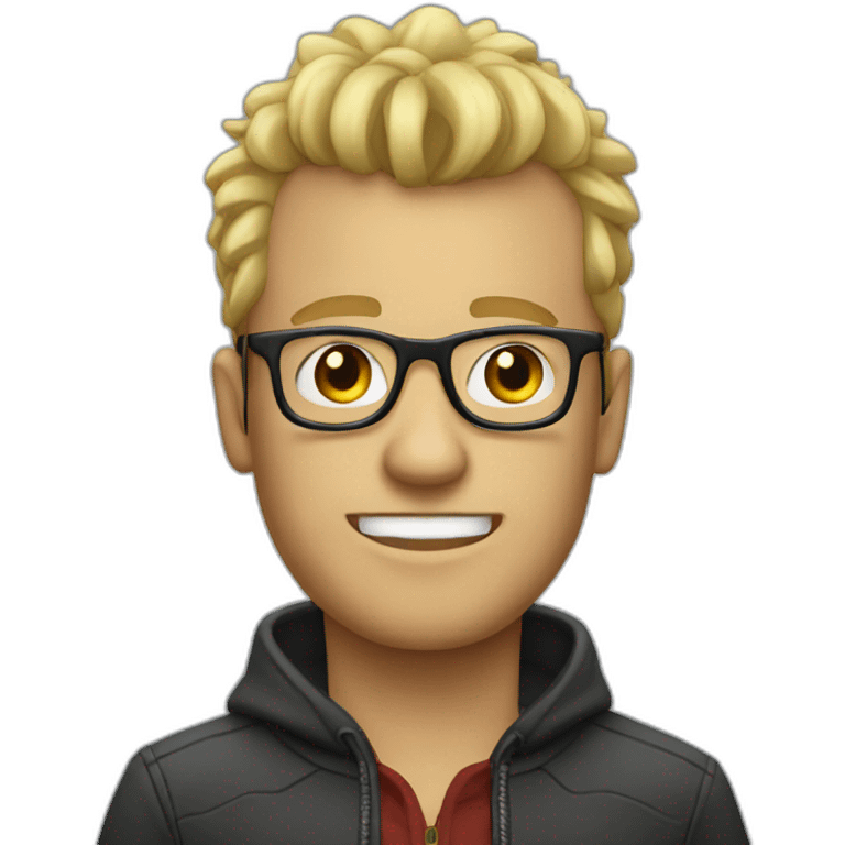 guy with glasses and blonde mohican emoji