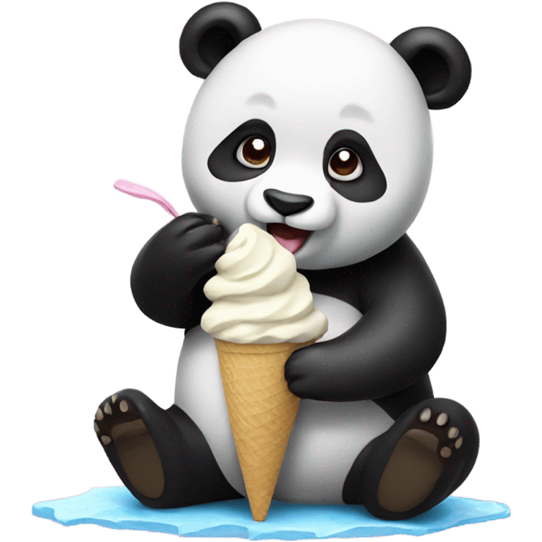 Panda eating ice cream emoji