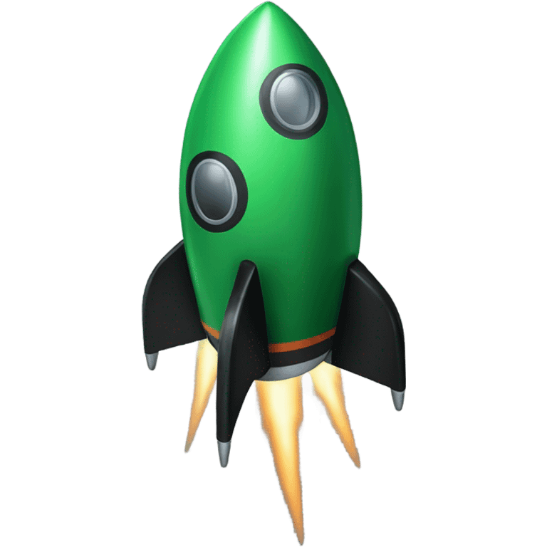 green and black rocket ship emoji