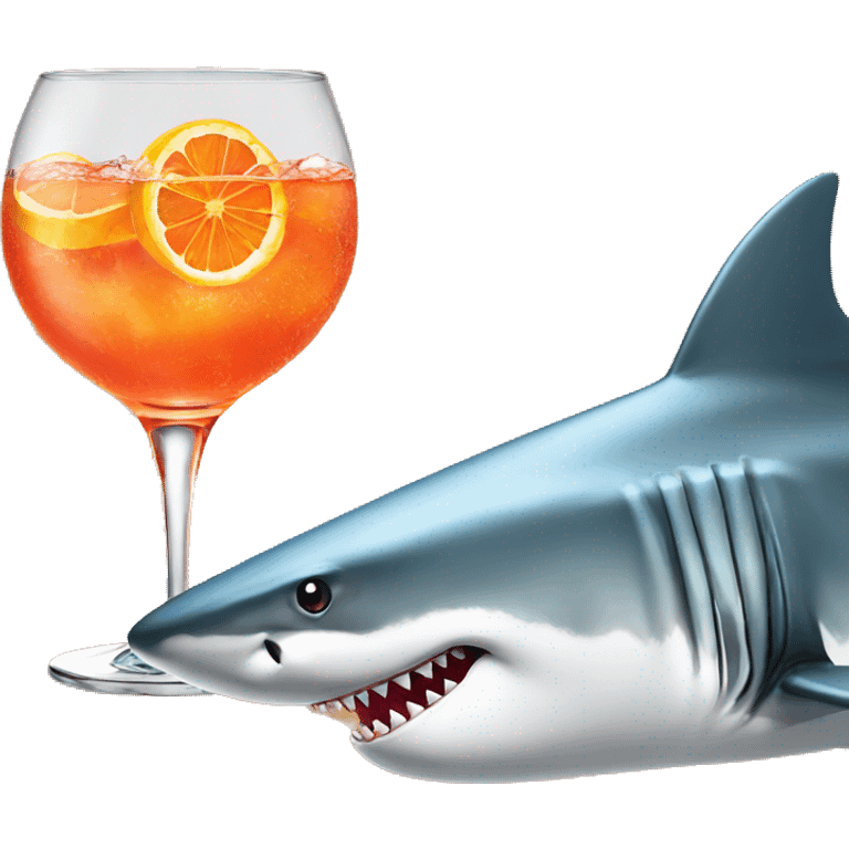 shark with an aperol spritz emoji