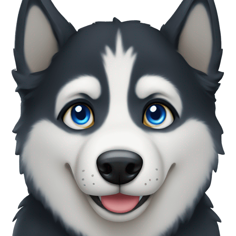 Black husky with blue eyes  emoji