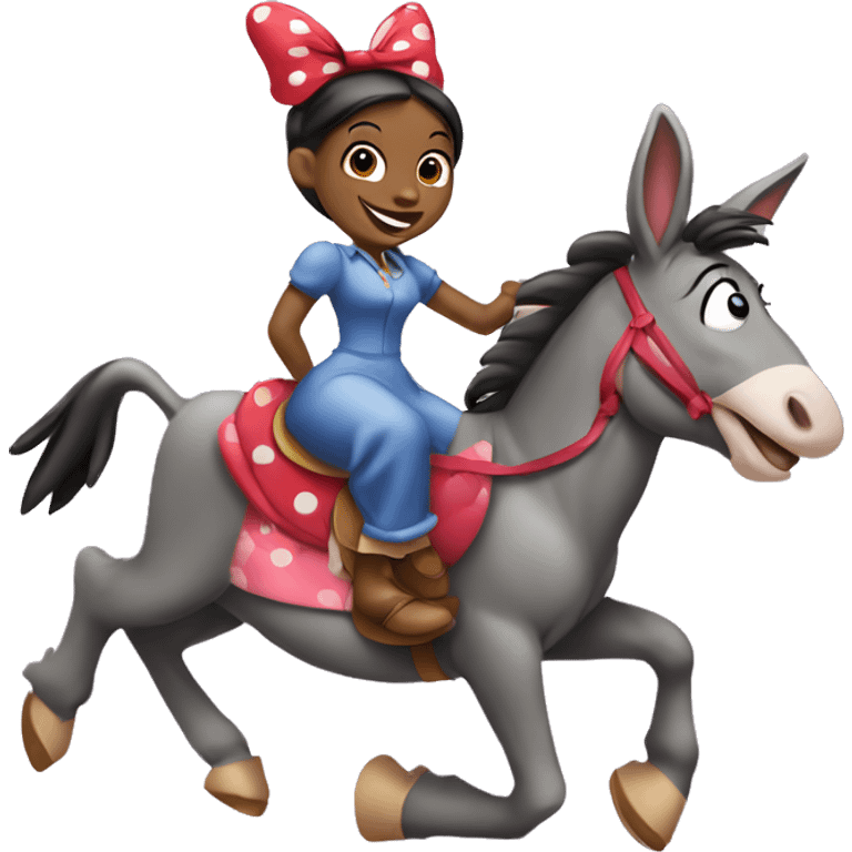 Donkey riding Minnie mouse emoji