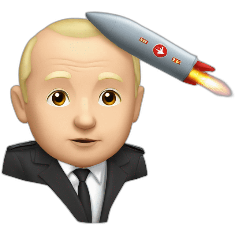 Vladimir Poutine kissing missile emoji