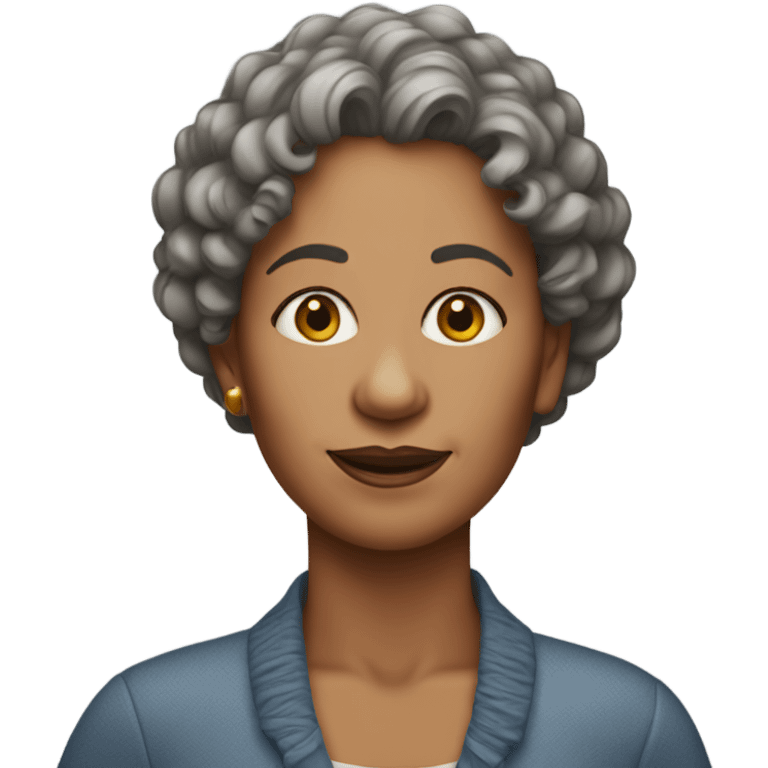 50 year old woman with shortcurly hair emoji