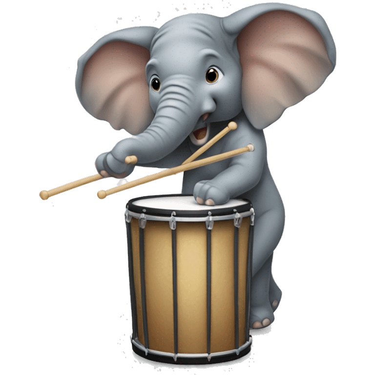 Elephant playing drums emoji