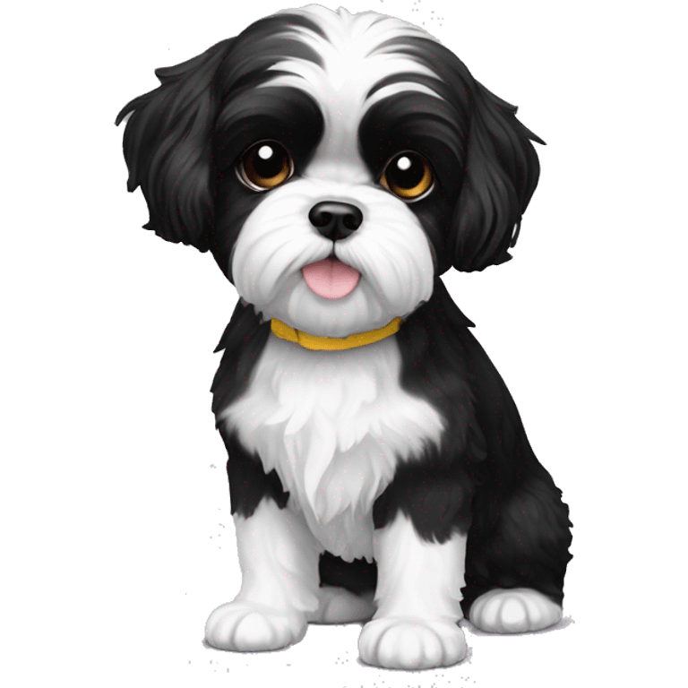 Black and white Shih Tzu Bichon mix emoji