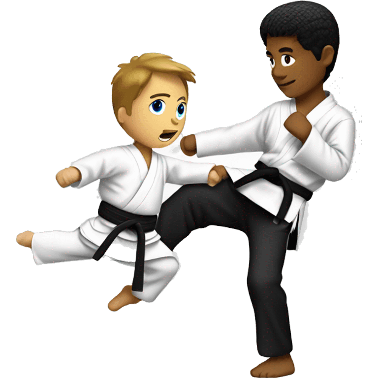 Karate kid kicking his teacher emoji