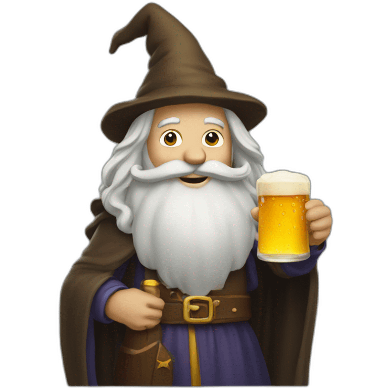 Wizard with a bottle of beer emoji