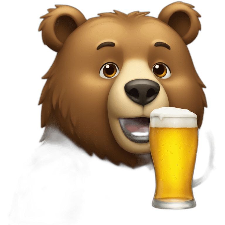 Bear with a beer emoji