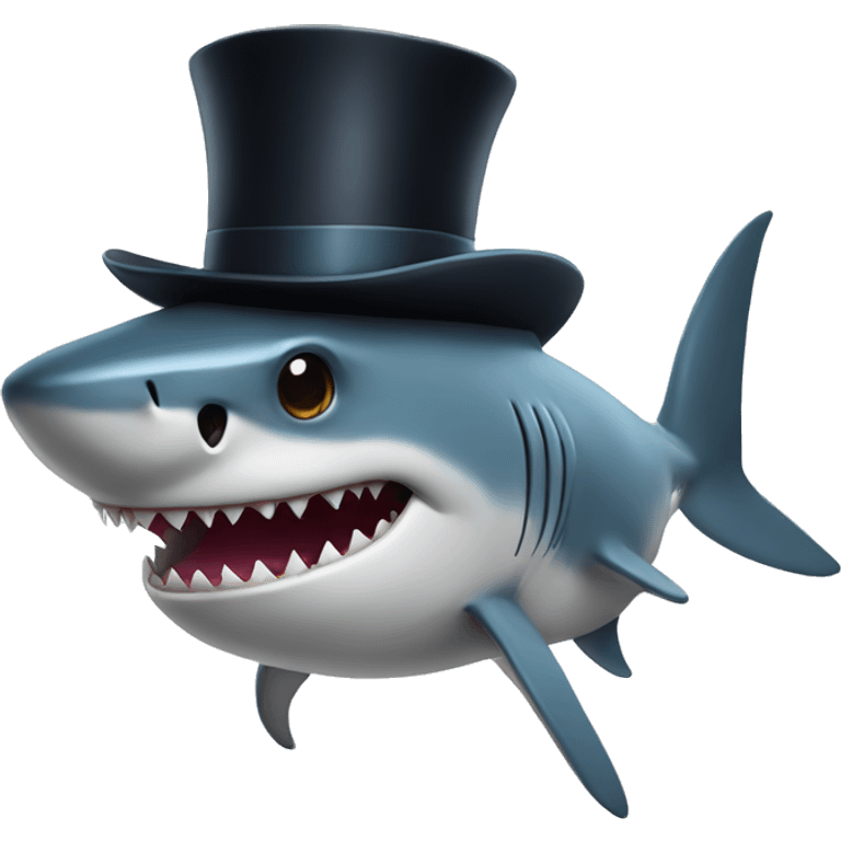 Shark with a top hat emoji