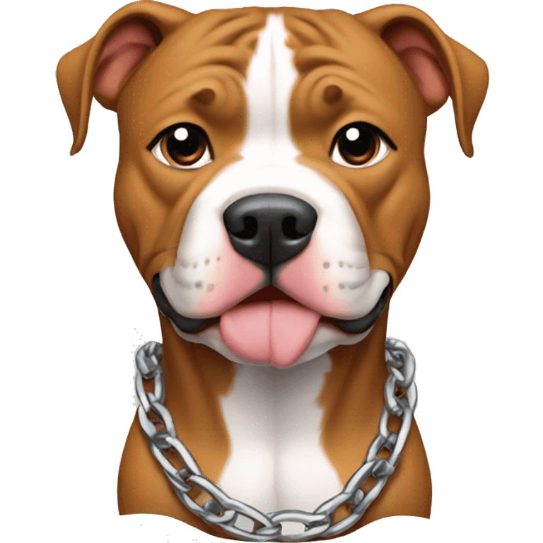 Pitbull with cap, chain and puffy jacket emoji