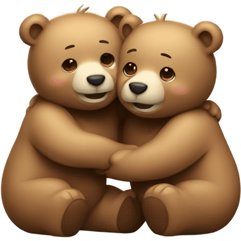 Couple of Happy bears kissing and hugging  emoji