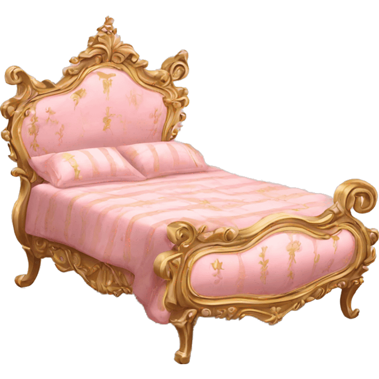 vintage pink and gold rococo bed emoji