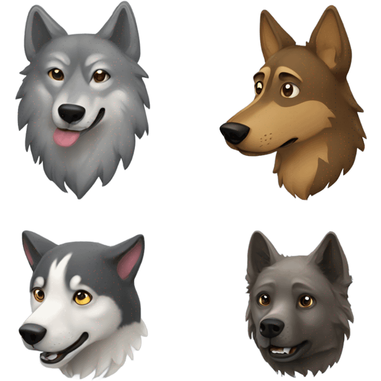 wolf and dog emoji