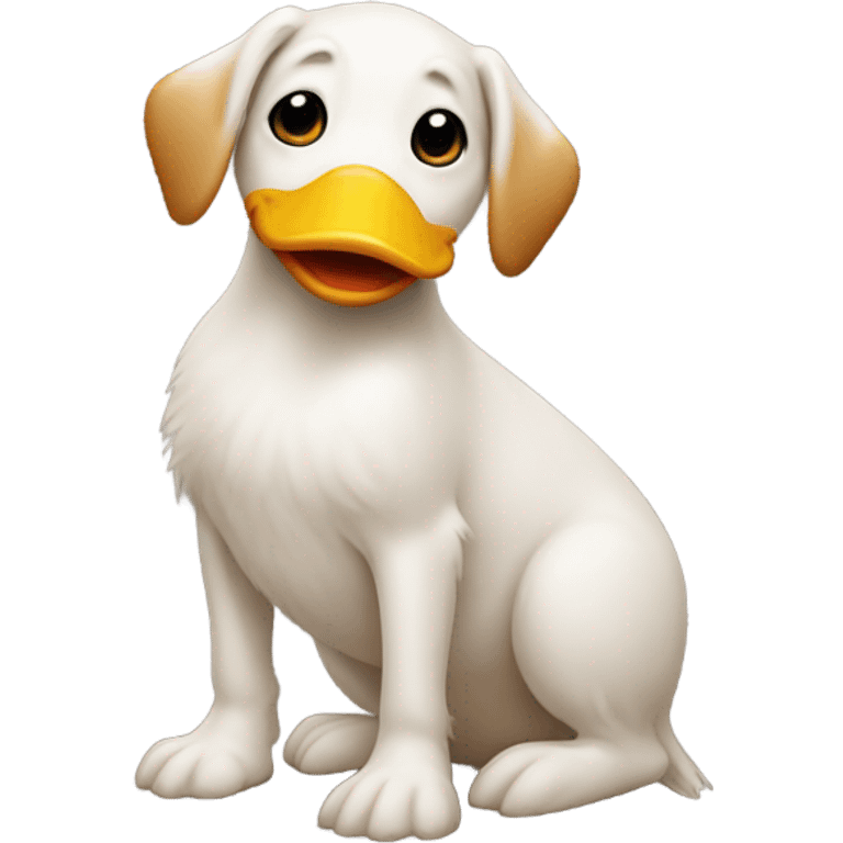 duck riding on the back of a dog emoji