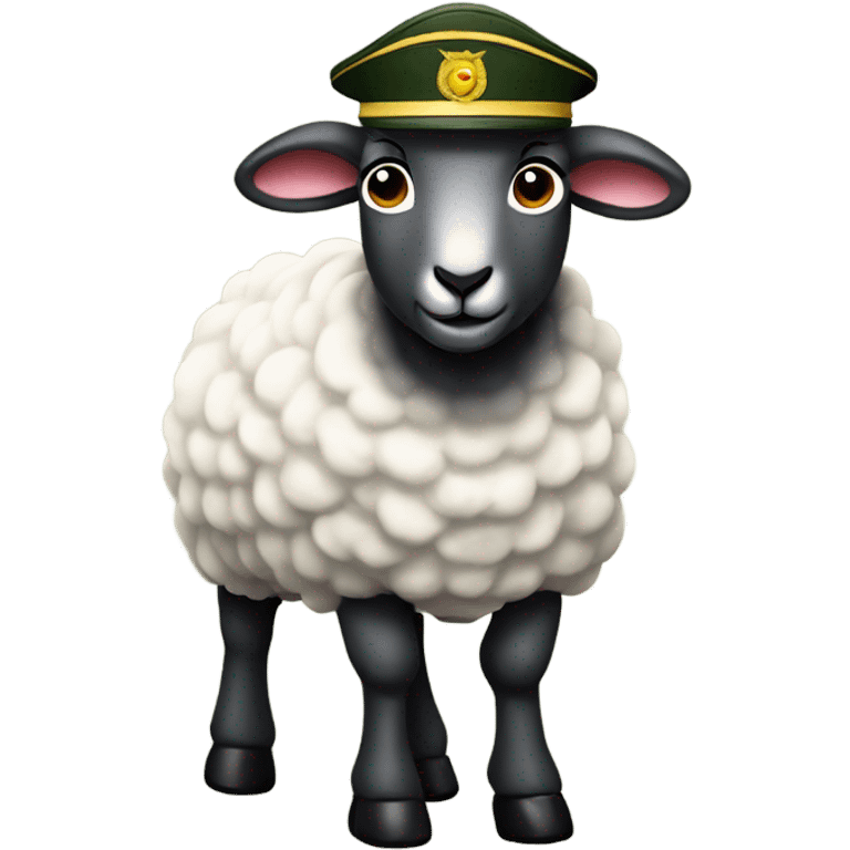 A sheep on a strong body with military clothing  the look of Rambo emoji