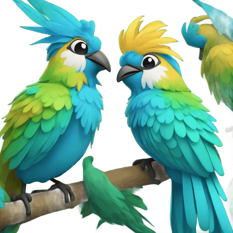 Cyan colored bird emoji