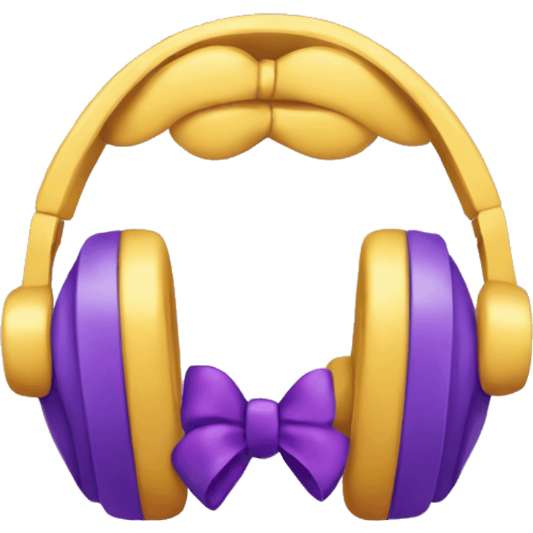 Headphone with purple bow emoji