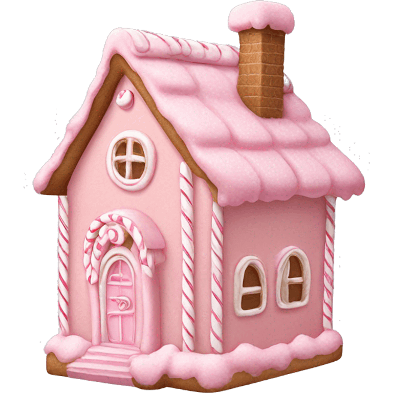 pastel pink gingerbread house emoji