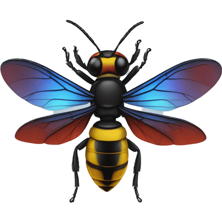 German black red yellow Wasp blue iridescent wings emoji