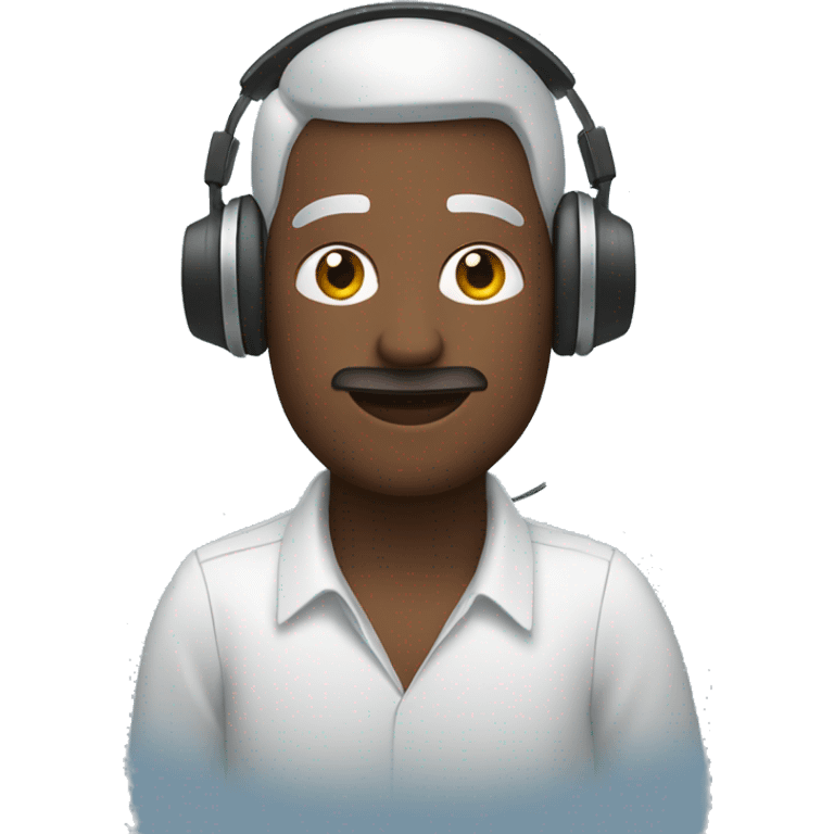 a man with a laptop phone and headphones emoji