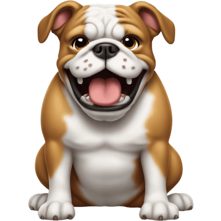 Happy Bulldog farting gas emoji