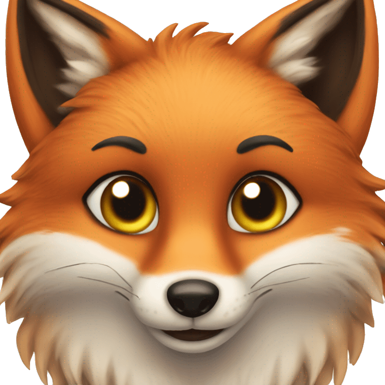 Heart-eyed fox emoji