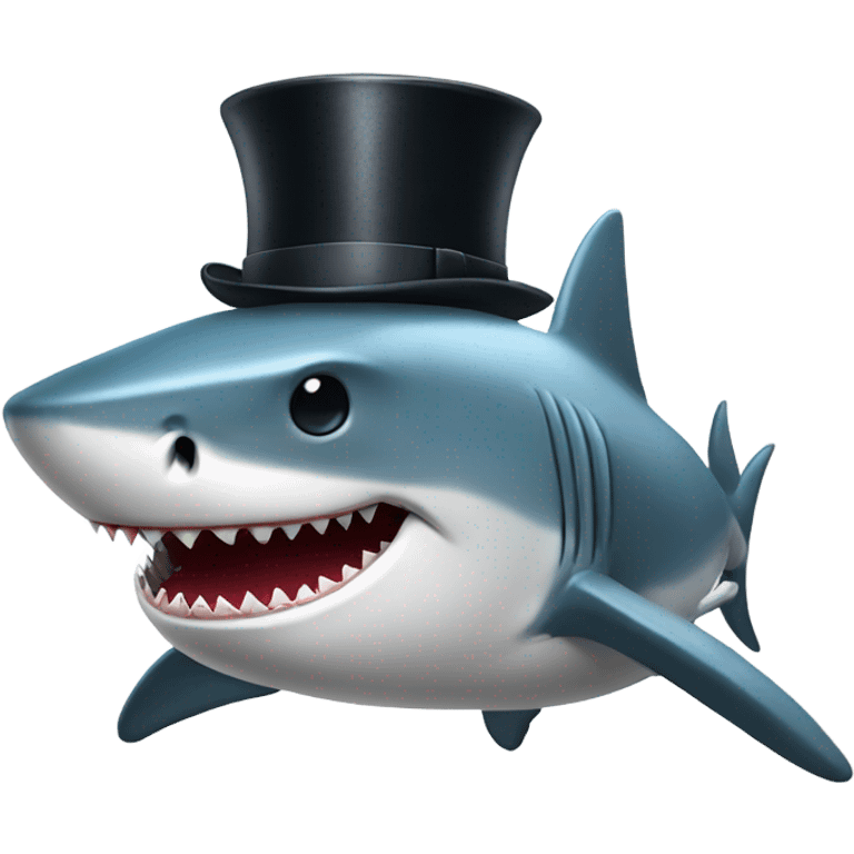 Shark with a top hat emoji