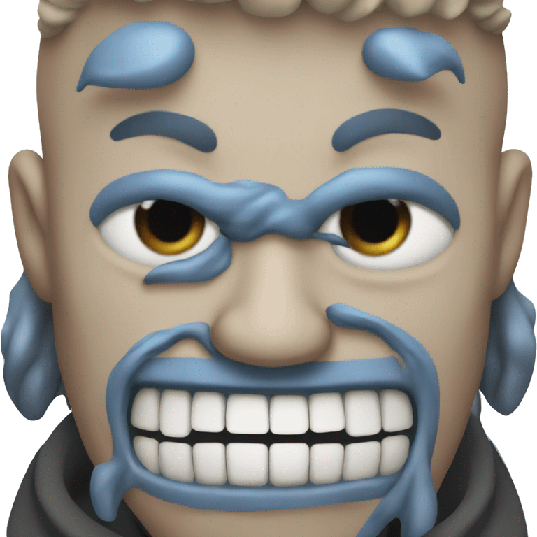 evil ass blue guy with teeth emoji