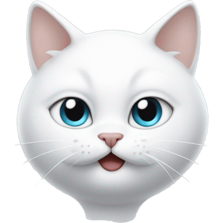 White cat with iqos in his mouth emoji