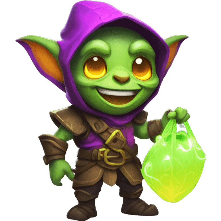 loot goblin with glowing neon emoji