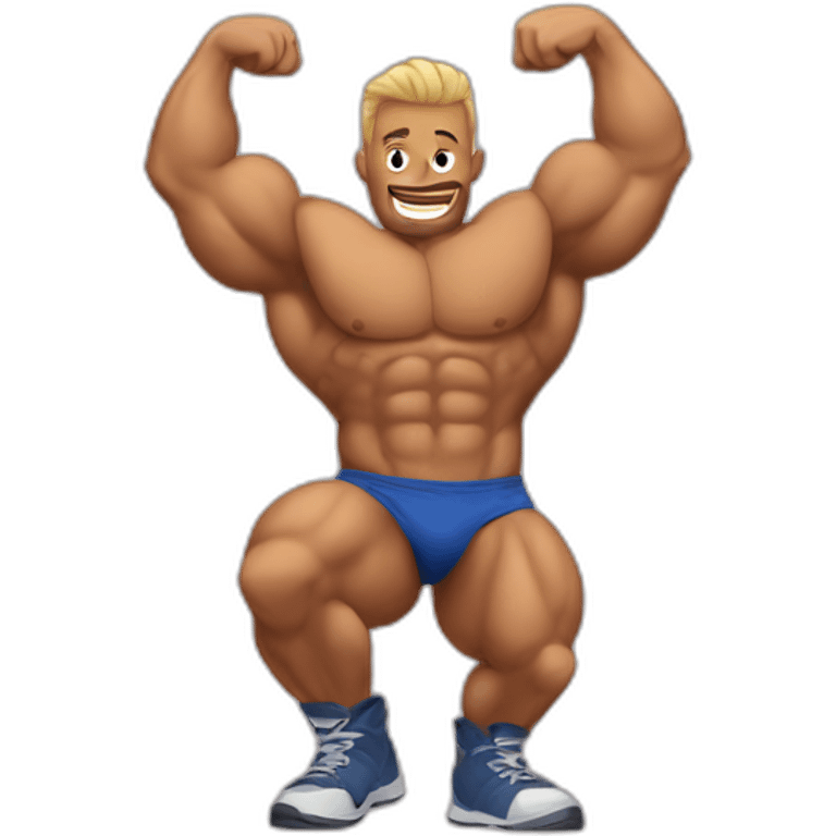 Bodybuilder on tank emoji