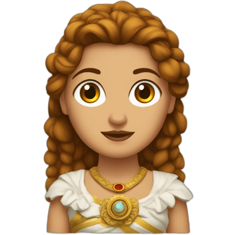 Mujer de la antigua Roma guiña un ojo y brinda emoji