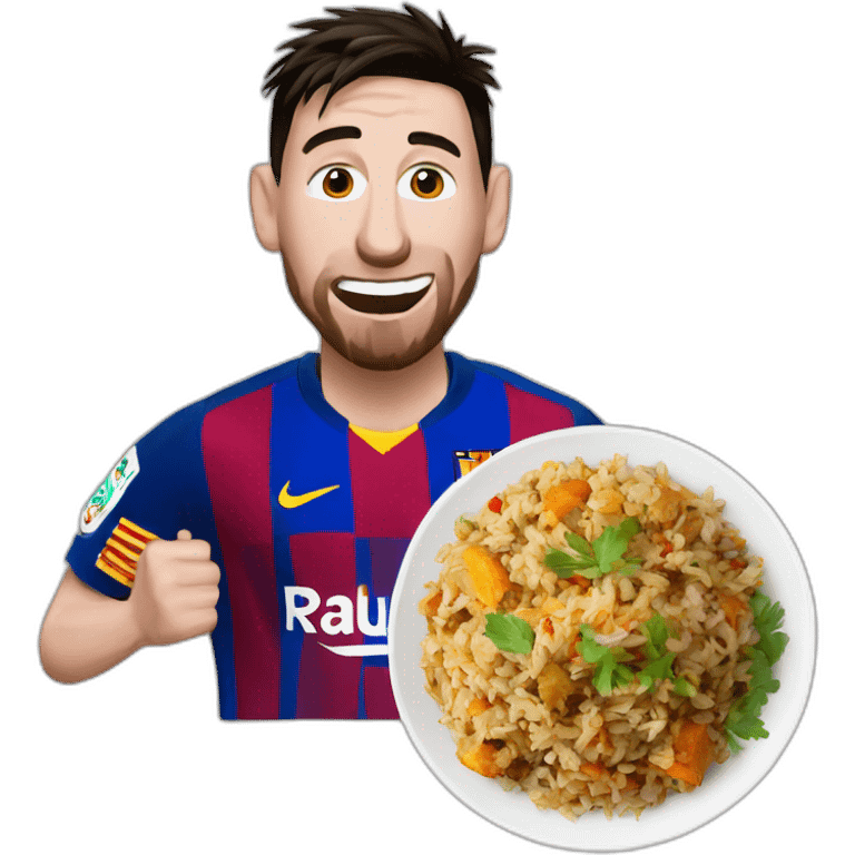 Messi eat uzbek pilaf emoji