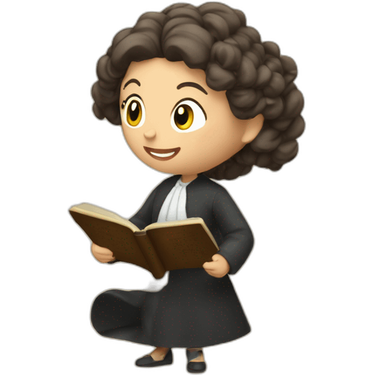 Elisabeth Borne reading the Torah emoji